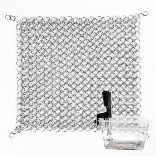 Comparison: Best Sous Vide Weights 11 OARSE Sous Vide Weight Sinker Stainless Steel Sous Vide Accessory Kit Cooking Mesh Net Includes 4 Clips Chainmail Food Weights Mesh Prevent Undercooked Food - 13.4 inch X13.4 inch