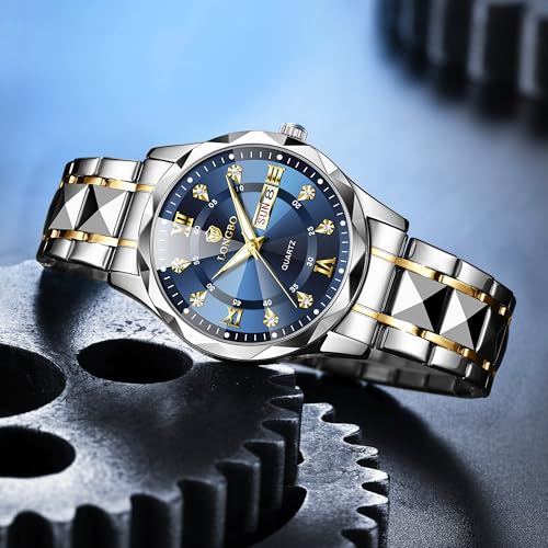 Image of LONGBO Zenith Diamond Analog Watch for Men Business Stainless Steel Watches Luxury Men's Wristwatch | Birthday Gift for Men | Gift for Husband | Gift for Brother
