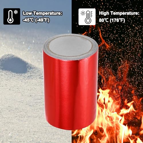 Image of PATIKIL Awning Repair Tape 6 inch x 26ft Waterproof Canvas Tape High Adhesive Tear Repair Patch Kit for PVC Tarpaulin Tent Awning Fabric RV Sail Boat Cover, Red