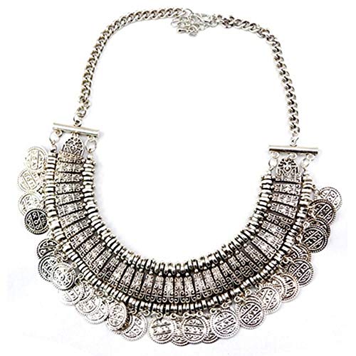 Fashion Women's Necklances & Women Vintage Coins Pendant Statement Bib Charm Choker Necklace Jewelry