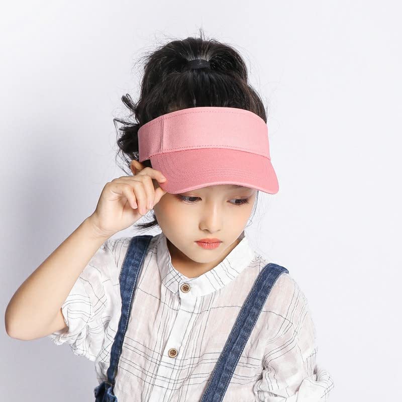 Visor Ponytail Sun Hat for Kids - Wide Brim Summer Beach Outdoor UV Protection Cap4