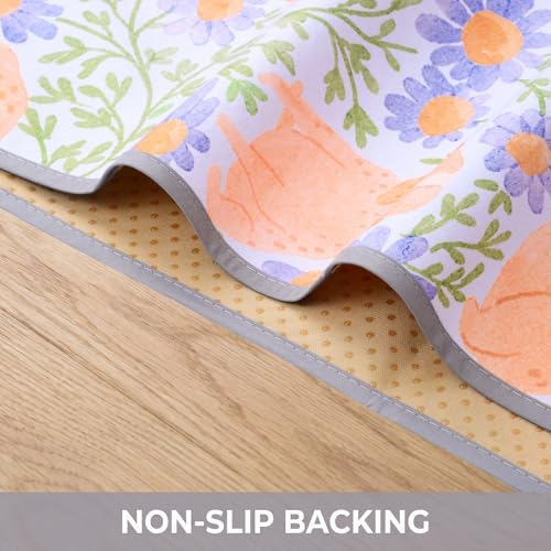Image of Splat Mat for Under High Chair /Arts /Crafts, Waterproof and Anti-Slip Splash Mat Floor Protector, Washable Highchair Floor Mat, 51 Inch Reusable Messy Mat and Baby Feeding Table Cloth