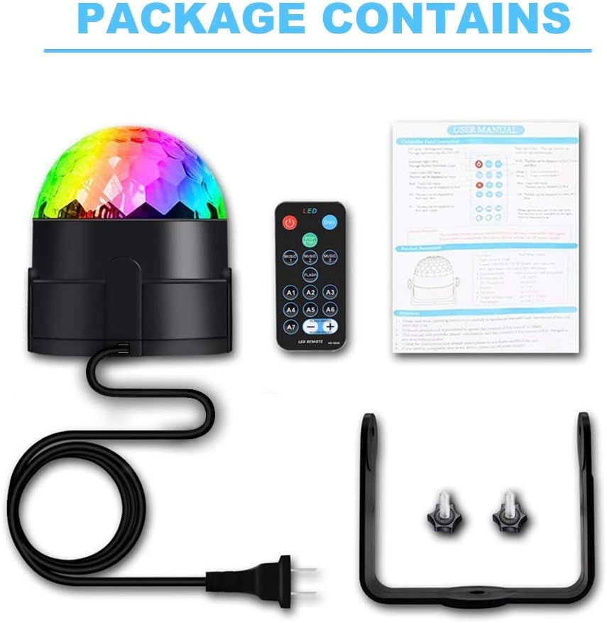 Image of Party Lights with Remote Control | DJ Lighting Disco Ball Light | Strobe Lamp for Dance Parties, Birthdays, Christmas & Halloween Decorations