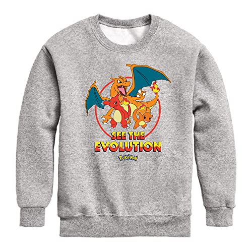 HYBRID APPAREL - Pokémon - Charmander See The Evolution - Youth Crewneck Fleece Sweatshirt