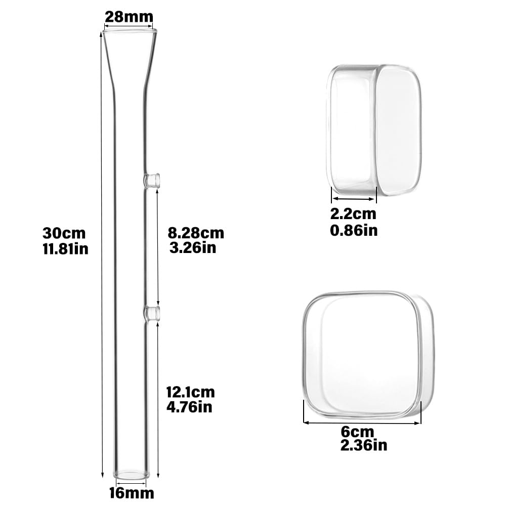 LINLAN Mangiatoia per gamberetti in vetro 30 cm tubo alimentazione acquario ciotola quadrata ventose