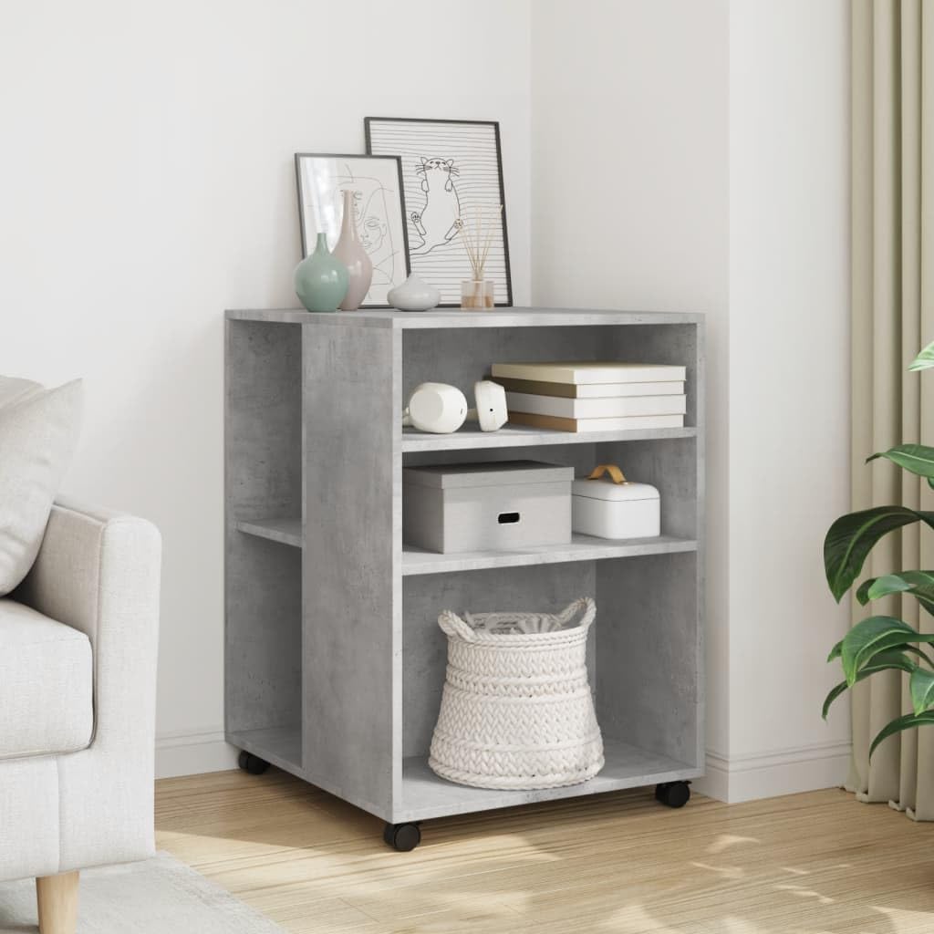 Aktenschrank mit Rollen und Ablagen, Rollcontainer, Mobiler Büroschrank, Büromöbel, Beistelltisch, Aufbewahrungsschrank für Home Office, 55 x 60 x 78 cm, Holzwerkstoff