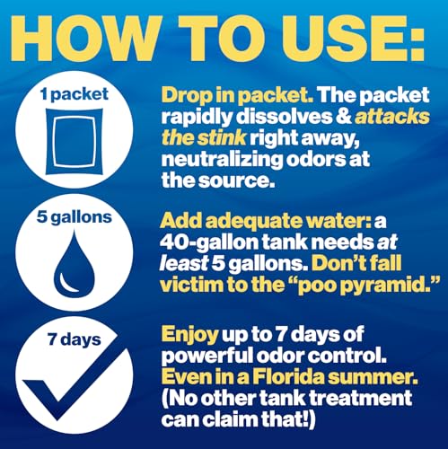 Image of Walex Porta-Pak Black Holding Tank Deodorizer & Portion Control System Drop-Ins - Rapid Breakdown of Waste & Paper, Odor Prevention, Cleans Tank & Sensors - Fresh Scent 10 Count (Pack of 12)