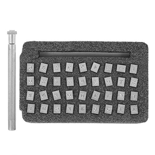 36PCs Stainless Steel Alphabet Leather Stamping Kit, DIY Accessory Alphabet Stamps Steel Punch Tool (Song Type)