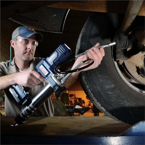 Image of Lincoln 1262 PowerLuber 12 Volt Battery Powered Grease Gun with 30 inch Hose for Automotive, Agricultural, and Industrial Equipment, 8,000 PSI, Trigger-operated, Single Speed, (1) Lithium-Ion Battery Pack