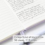 Feela Journaux de poche, Mini Petite couverture rigide mignon College règle Notepad fournitures de bureau, avec 3 Stylos noirs, 3,5x 5.5”, 3 Faites votre valise, A6, Couleurs de pastel, Bleu clair, Violet clair, Vert clair