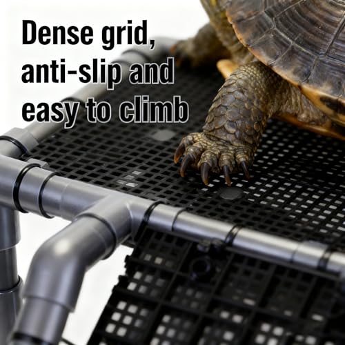 Battbeyle Turtle Basking Platform, 10.8" Width Aquatic Turtles Dock, Sloped Ramp with 8pcs Strong Suction Cups and Encryption Grid, Turtle Tank Accessories for Above 12 inches Wide Aquarium by Battbeyle - Used condition - Image 2