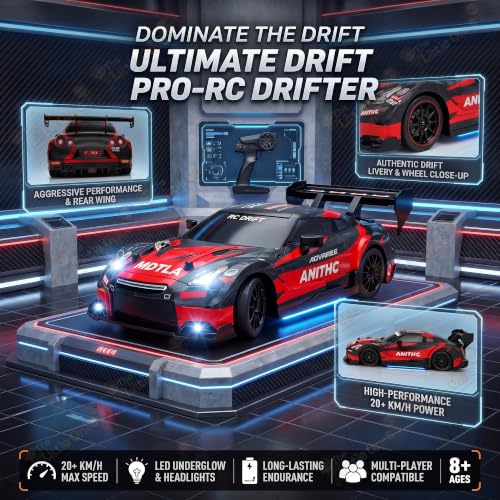 Image of The Little Ones 4x4 Rc Drifting Car - Rc Drift Cars High Speed Remote Control Drift Car 2.4GHz Remote Control Drift Stunt Off Road Cars 360 Rotation Toys for Kids & Adults Boys & Girls [Blaze X Pro]
