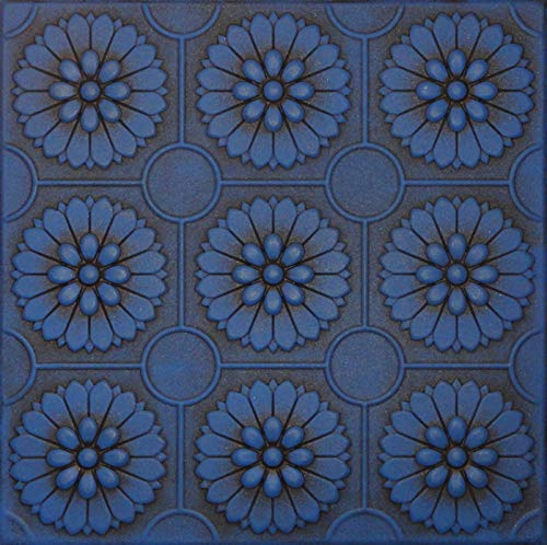 R36 Blue Black 20x20 Amazing Styrofoam Tin Look Ceiling Tiles Easy to Glue Up On Any Type of Surface