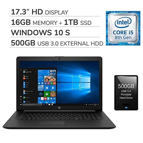 HP 2020 Premium 17.3” HD Laptop, 4 Core Intel i5-8265U 1.60 GHz, 16GB