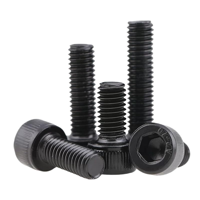 M25 Black 12.9 Steel Hex Socket Cap Head Screws Bolts Pitch 1.0/1.5/2 / 3 (M25-1.0 x 190mm, 5pcs)