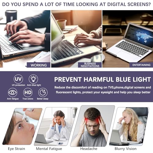 Image of 5 Pack Reading Glasses Blue Light Blocking for Women Men,Computer Readers with Spring Hinge