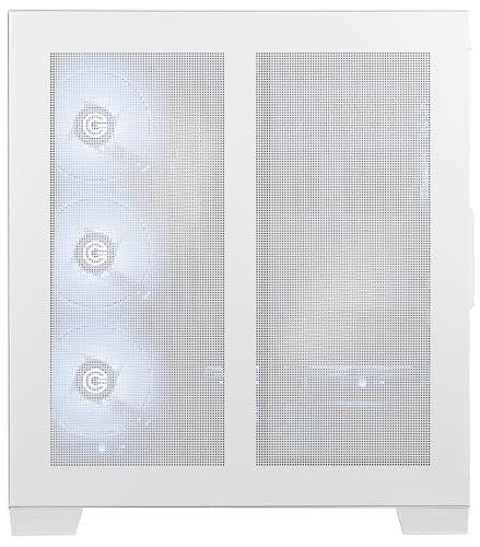 Image of Circle Defender ZX7 Mid-Tower Gaming Cabinet - White | Supports ATX, M-ATX, ITX | Reverse Connector Motherboard Compatible | 3X Front, 3X Bottom, 1X Rear 120MM ARGB Fans with Infinity Mirror