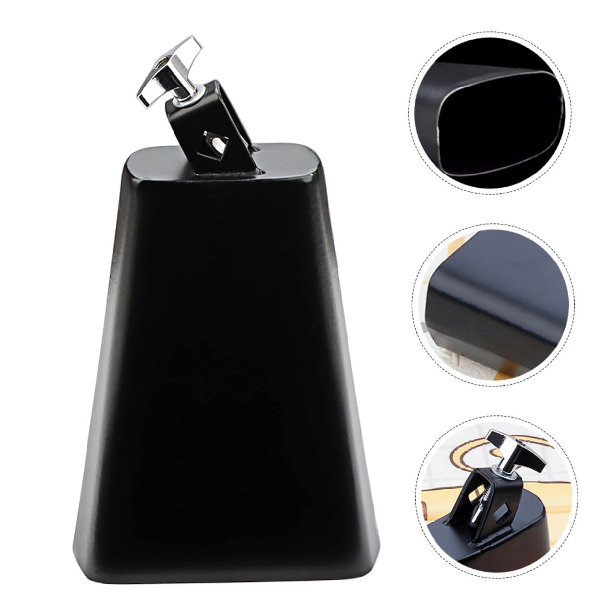 TOYANDONA Ergonomiczny Czarny Cowbell Do Zestawu Perkusyjnego Trwały Instrument Muzyczny Praktyczny Dodatek dla Miłośników Perkusji i Rozwijania Rytmu Chłopiec Dziewczynka