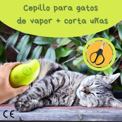 Miniatura 2 de Cepillo A Vapor Para Mascotas 3 En 1 - Incluye Tijera Corta Uñas - Cepillo Con Vapor Para Gatos - Cepillado Suave Y Eficiente - Cepillo Para Gatos Vapor - Efecto Masaje - Cepillo Vapor Perro