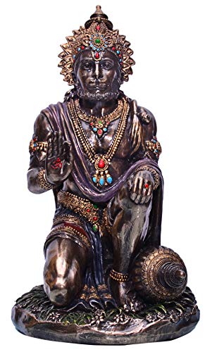 BRK HANDICRAFT Blessing Bronze Hanuman Idol Statue | Lord Hanuman in Bonded Bronze | Home Decor | Hanumana Sculpture | Hanuman Idol