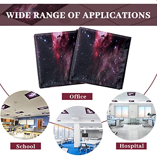 Image of Hortsun 4 Pack 4 x 2 Feet Fluorescent Light Covers, Magnetic Light Filters for Classroom Ceiling, Decorative Lights Shade for Office Home Hospital(Star and Cloud)