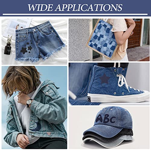 Image of KING MOUNTAIN Iron-on Repair Patch 20 Pcs Pack,Denim Patches for Jeans Kit 3 inch by 4-1 /4 inch,100% Cotton Denim Iron-on Repair Patch,Jeans and Clothing Repair and Decoration Kit (Light Blue)