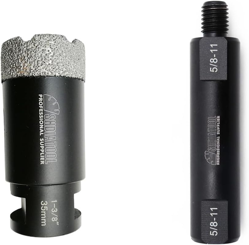 SHDIATOOL Diamond Core Drill Bits 1-3/8 Inch for Porcelain Ceramic Tile Marble Brick Vacuum Brazed Hole Saw