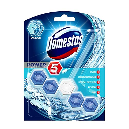 Image of Domestos Power 5 Ocean Toilet Rim Block 55g