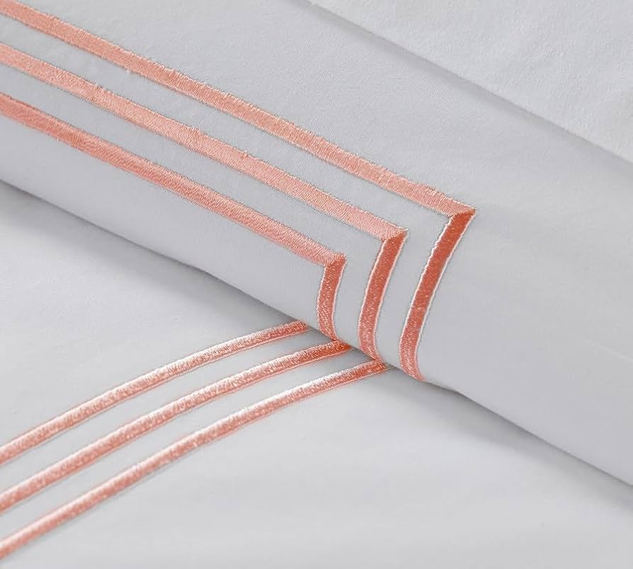 Amazon.com: The Tangerine Store 2-Piece Lines Cotton Sateen