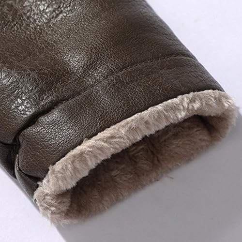 Chaqueta de cuero sintético con forro de lana para hombre miniatura 6