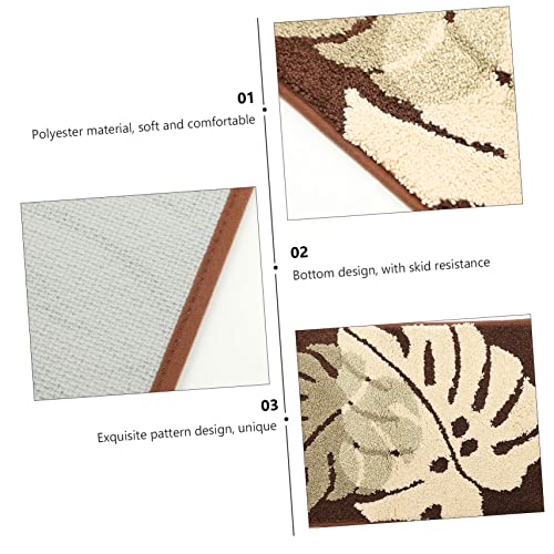 Tapis de sol absorbant polyester antidérapant marron UKCOCO salle de bain