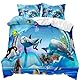 EHAOKK 3D Delfin bettwäsche 135x200,Delfin,Tropischer Fisch,Korallen,Meeresleben Bettbezug,Blaue Unterwasserwelt Bettbezug für Kinder