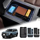 Sunsdrew for 2024 2025 Toyota Land Cruiser Center Console Organizer Insert Console Tray Land Cruiser ABS Armrest Storage Box for 2024 2025 Land Cruiser Accessories