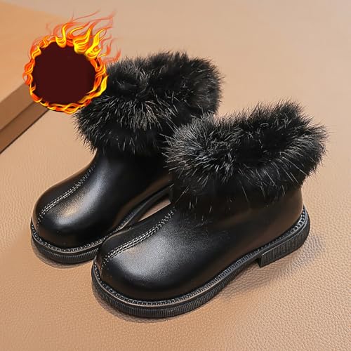 IWIHMIV Toddler Girls Ankle Boots Kids Short Boots Winter Non Slip Warm Riding Booties with Zipper3
