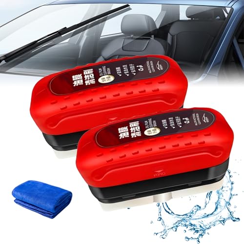 ANDA SPARK 3PCS 2025 Upgraded Oil Film Cleaning Brush for Car Windows,All-in-One Glass Film Remover with Enhanced Vision, Windshield Cleaner, Rain Resistant Universal Windshield Oil Remover Kit