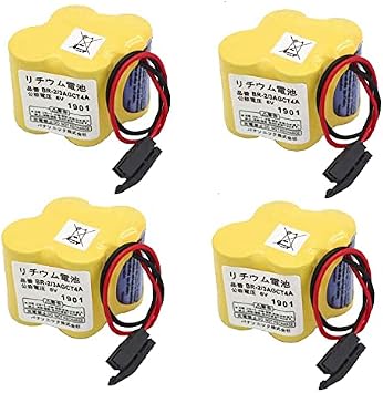 SHENYANG 4 Pack BR-2/3AGCT4A BR2/3AG BR2/3AGCT4A Battery for FANUC A98L-0031-0025 Black Plug