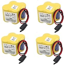 SHENYANG 4 Pack BR-2/3AGCT4A BR2/3AG BR2/3AGCT4A Battery for FANUC A98L-0031-0025 Black Plug