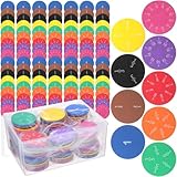 Sayglossy 15 Sets Fraction Circles Fraction Manipulatives for Preschool Elementary School Educational Math Learning Manipulatives for Teacher Bulk with Storage Box