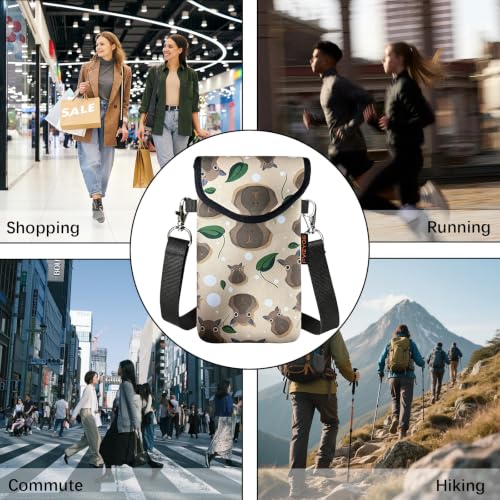 Image of Neoprene Phone Sleeve Pouch Case Bag for Men Women w /Crossbody Strap /Neck Lanyard for iPhone 17 /16 /15 /14 Pro Max, Samsung S25,Pixel 10