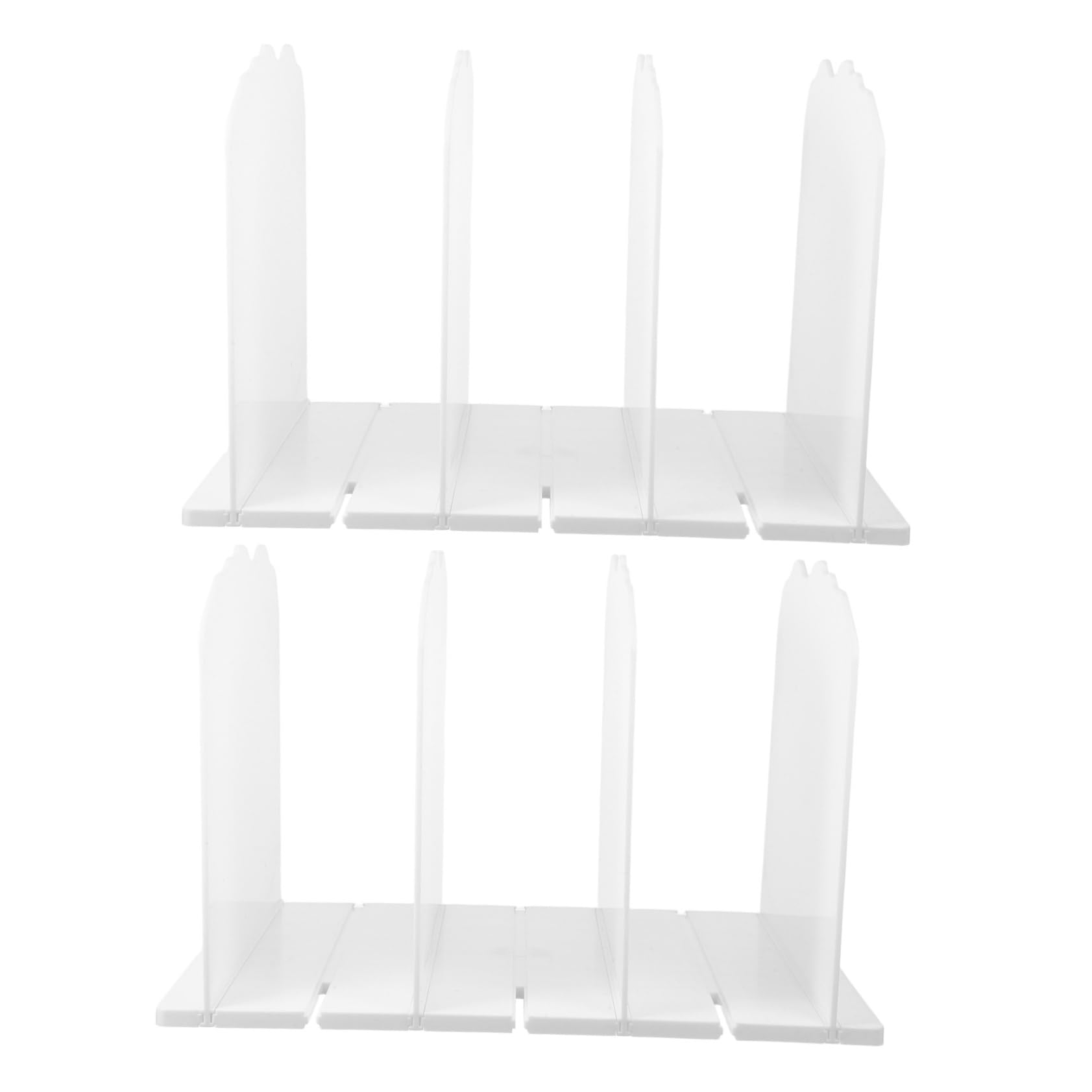 Amosfun Organizador de Armario para Bolsos, Estante para Guardar Bolsos Separadores Ajustables, Diseño Ondulado, Plástico Blanco, 2 Piezas