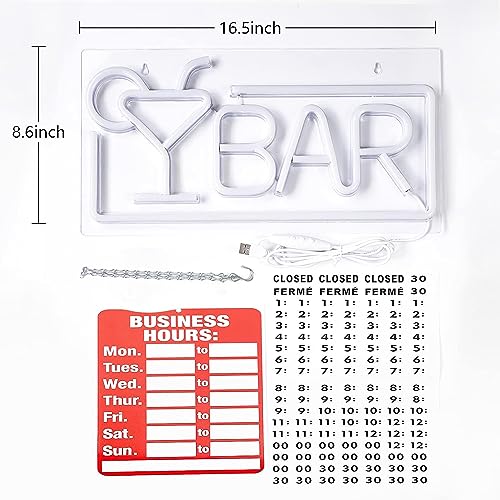 Image of Bar Neon Signs for Wall Decor Led Bar Lights for Bedroom Led Sign Room Decor Aesthetic Suitable for Living Room Bistro Man Cave Party