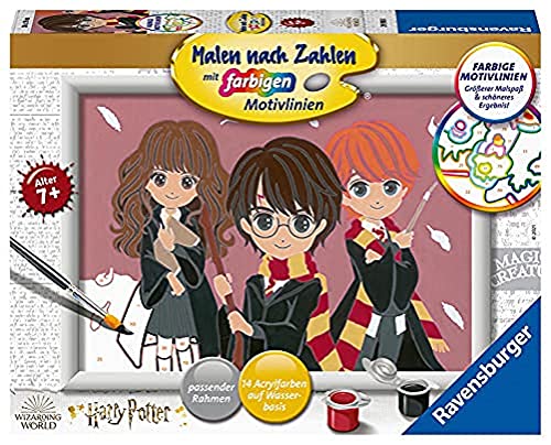 Ravensburger Malen nach Zahlen 29398 - Zauberhafte Freundschaft - Harry Potter Malen nach Zahlen für Kinder ab 7 Jahren