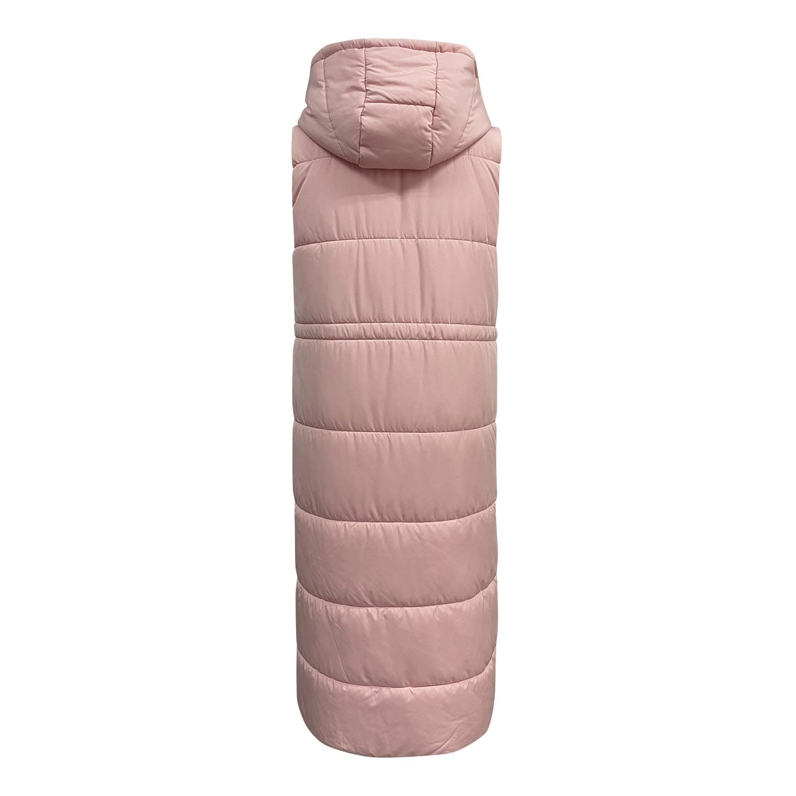 Genérico Chaleco con capucha Mujer Chaqueta acolchada sin Mangas cremallera Borrego Invierno Chalecos Casual Moda Tallas Grandes versátil al Aire Libre