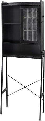 Miniatura 9 de Armario de almacenamiento sobre inodoro para baño, organizador de estante sobre inodoro, ahorro de espacio independiente con estantes ajustables,