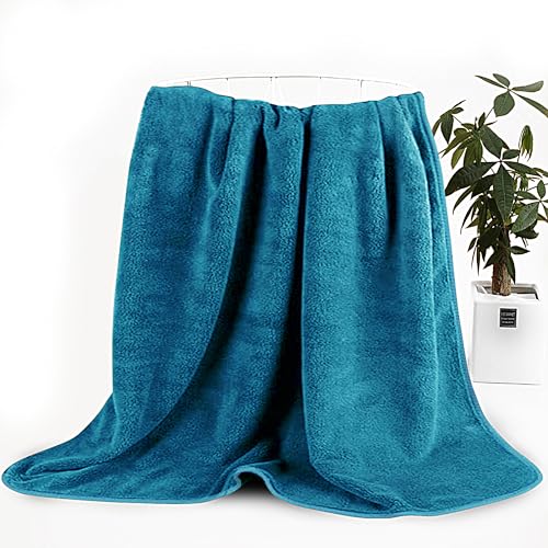 Image of Towels for Bath Large Size | Microfiber Towels for Bath | Towel Set of 1 | 400 GSM | 70 x 140 cm | Blue | Bath Towels for Men, Women & Kid | Gym Towel | Perfect bath towel for Everyday Use