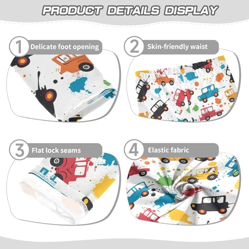 Wusikd Cute Car Girls' Leggings Toddler Doodles Kids Yoga Pants Dance Active Tights 4T3