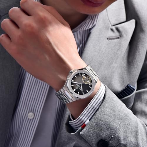 Image of RollsTimi Pagani Design Men's Watch, PD-YS025, Men's Automatic, Skeleton Tourbillon, Business Mechanical Movement, Sporty Sapphire Lens, Stainless Steel Bracelet, 42 mm Case