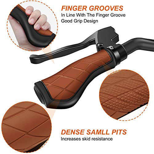 REETEE Bike Handlebar Grips Non-Slip Rubber Bicycles Grips with Aluminum Lock - Image 2