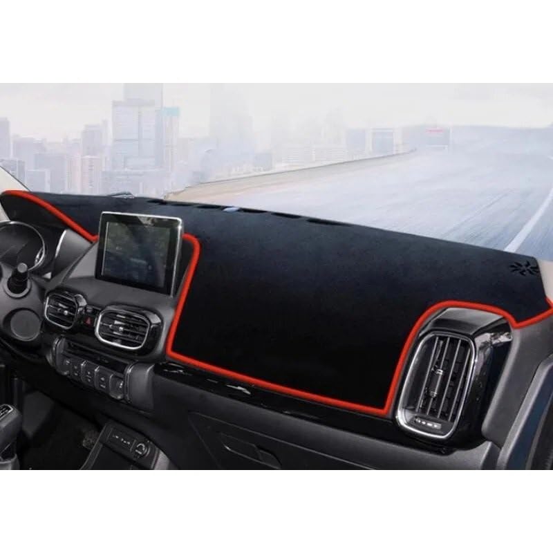 Pasuje do Dongfeng Aeolus AX4 AX5 pokrywa deski rozdzielczej samochodu samochód unikaj podświetlana podkładka anty-brudna mata osłona przeciwsłoneczna(Red line,Left Hand Drive)