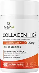 Colágeno Tipo 2 Longa Duração: 2 Meses de Uso, Alto Teor Vitamina C, E e Vitaminas do Complexo B, Fortalvit, 60 Cápsulas